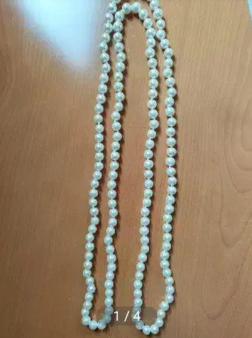 진주 목걸이 약 127cm 올 노트 마감