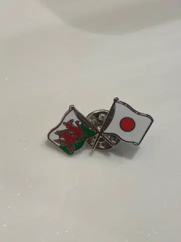 웨일스 일본 국기 핀 배지