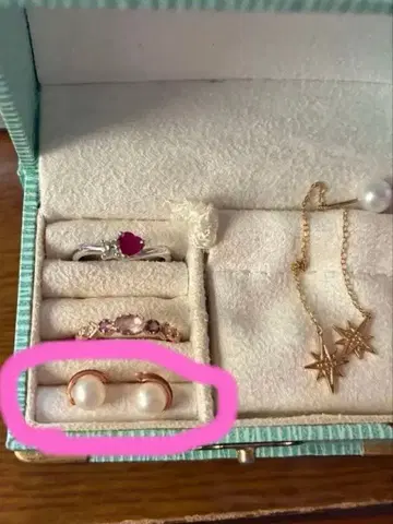 K10 핑크 골드 펄 귀걸이