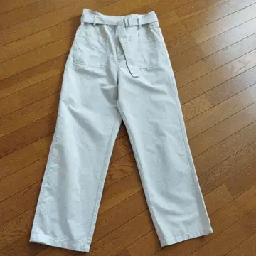 새상품급! MACPHEE 맥피/베이지 와이드 팬츠 벨트 포함 치노 팬츠