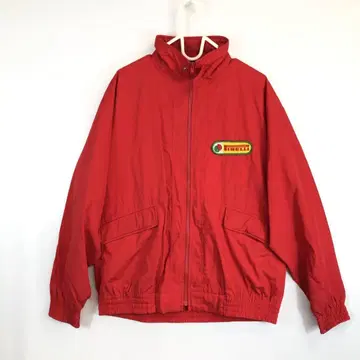 80s PIRELLI 피렐리 지퍼 블루종 레드 LL 사이즈