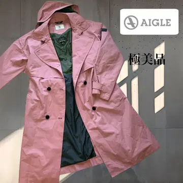 [ 컨디션 최상 ] AIGLE 트렌치코트 고어텍스 핑크 레인코트 M