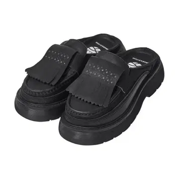 SHAKA 블랙 kilt 로퍼뮬 청키 23cm