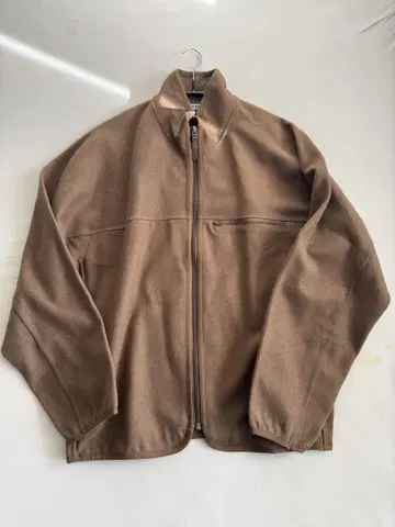 [ 미사용 ] UNIQLO U 브러쉬드 저지 블루종 L 브라운 24AW