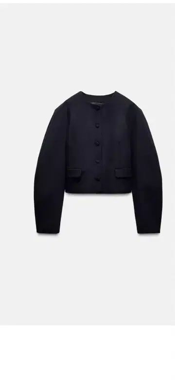 ZARA 노카라 자켓 네이비 택 포함 미사용 새상품