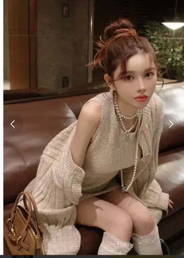 다리치 원피스 & 가디건 세트