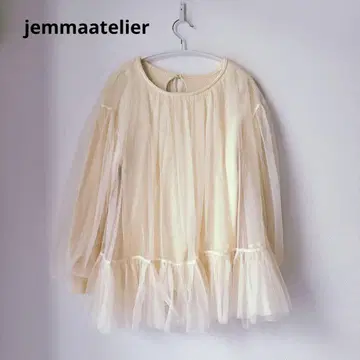 jemmaatelier 제마 아틀리에 튤 니트 화이트 복슬복슬 니트