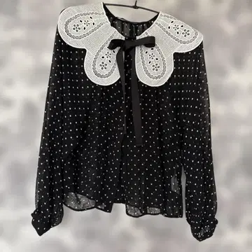 ZARA 도트 카라 부착 블라우스 S 사이즈
