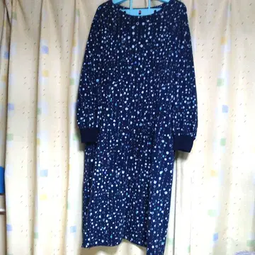 [ 새상품급 ] 그라니프 네이비 도트 무늬 긴팔 원피스 F