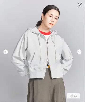 뷰티앤유스 코튼 숏 프론트 지퍼 후드티