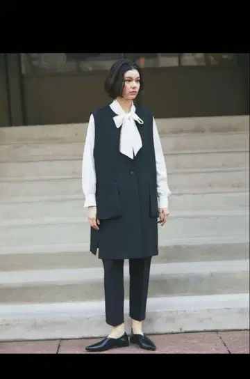 SMILE ORCHID 블랙 베스트 자켓 베스트 블랙