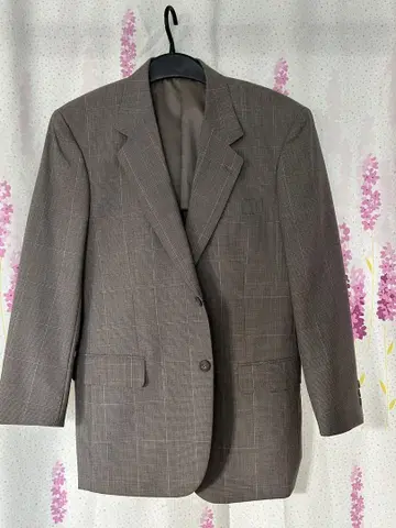 bensalina 브라운 계열 체크 무늬 테일러드 자켓