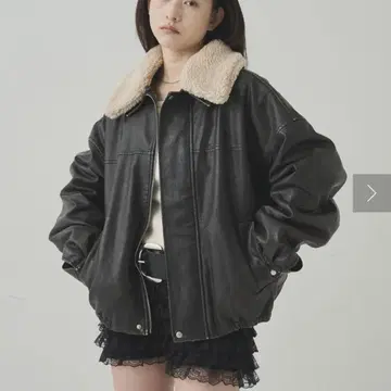 후즈후 갤러리 3way 빈티지 스타일 가죽 보아 블루종