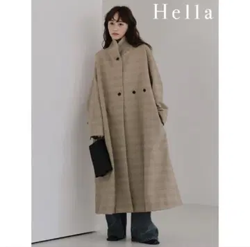 Hella 헤라 트위드 롱 코트 베이지