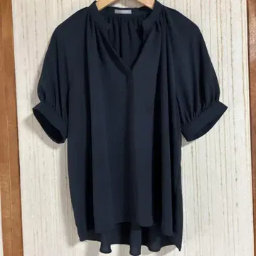 네이비 벌룬 슬리브 셔츠 038