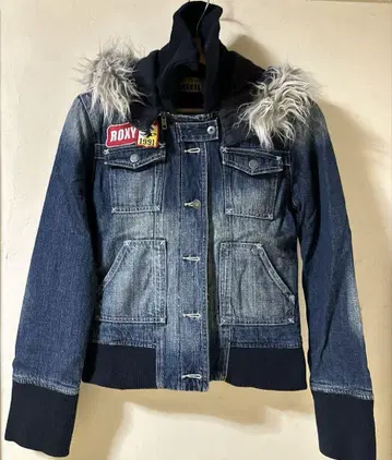 ROXY JEAN 데님 자켓 후드 탈부착 가능 사이즈 M