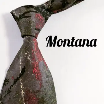 새상품급 montana 넥타이 그레이 레드 이탈리아 실크