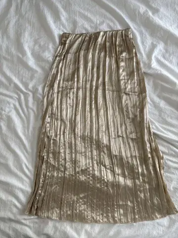ZARA 골드 롱 스커트