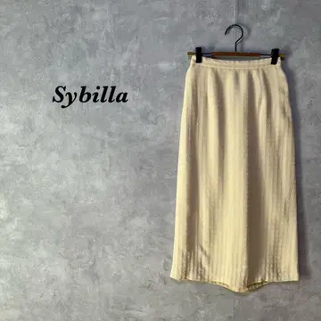 Sybilla 시빌라 스커트 롱 직조 무늬 레이온 베이지 2491