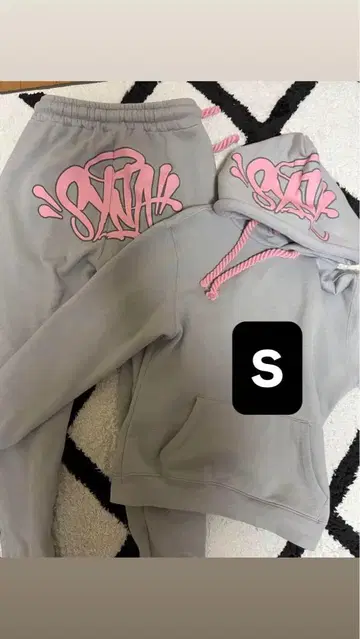 Syna world 시나월드 셋업 그레이 핑크 size S
