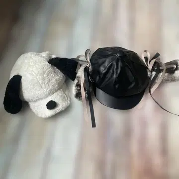 USJ 강아지 귀 포함 캡과 블랙 캡 세트 스누피 모자