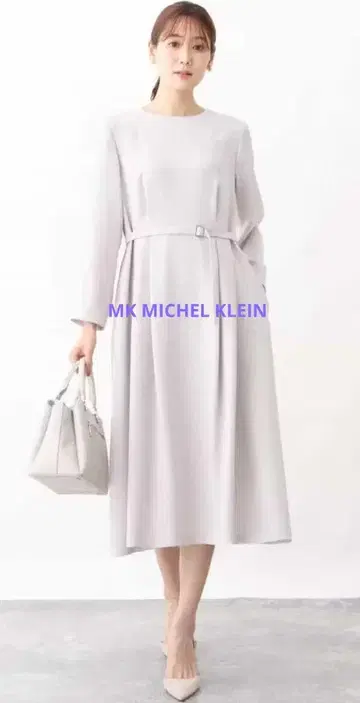 미사용 새상품 MK MICHEL KLEIN 벨트 플레어 원피스