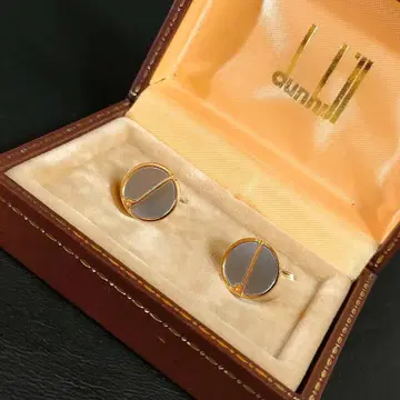 [컨디션 최상] Dunhill 던힐 커프스 d 로고 라운드 골드 실버