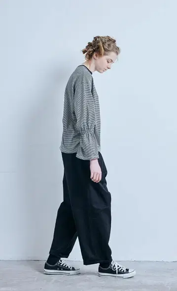그램 TENJIKU BORDER CUFF RUBBER PULLOVER