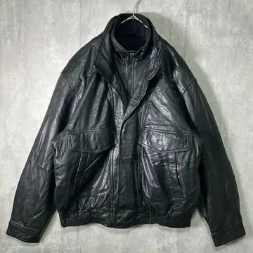 Thinsulate 충전솜 가죽 자켓 블랙 XL 천연 가죽 짧은 기장