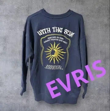 새상품급! 인기 EVRIS WITH THE SUN 네이비 맨투맨