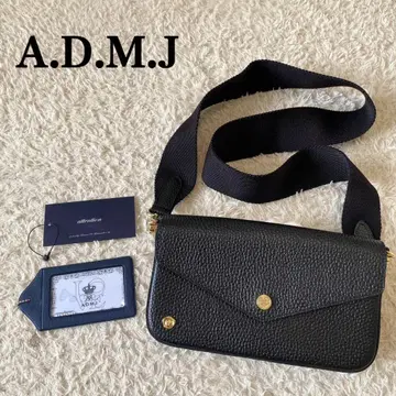 미사용 컨디션 최상 A.D.M.J 슬림 가죽 숄더백 (지갑 포함)