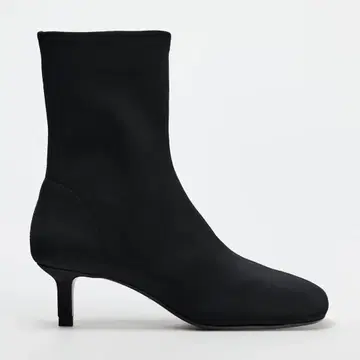 ZARA 스퀘어토 스트레치 힐 숏부츠 38 블랙