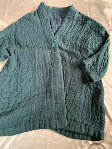 우치노 마쉬멜로우 거즈 다크 그린 가디건