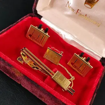 [ 컨디션 최상 ] Dunhill 던힐 커프스 타이핀 세트 골드 타이택