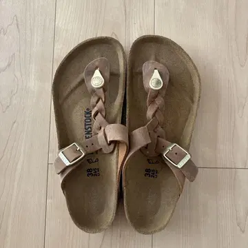 Birkenstock 브라운 가죽 샌들 38