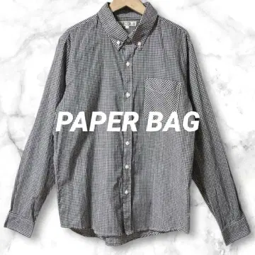 SLd228*PAPER BAG 남성용 긴팔 체크 셔츠 캐주얼 L