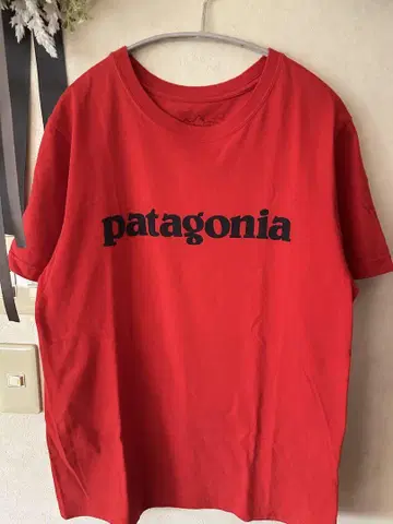 patagonia 로고 T셔츠 레드
