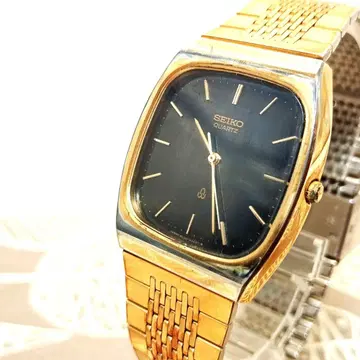 [ 작동품 ] SEIKO 손목시계 6030-5220 쿼츠 스퀘어 블랙