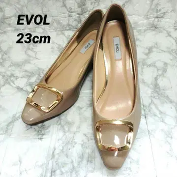 컨디션 최상 EVOL 이이볼 베이지 23cm 골드 버클 펌프스
