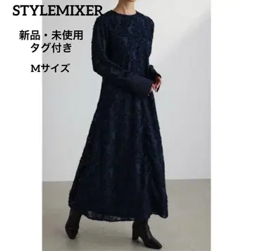 [ 새상품 택 포함 ] STYLEMIXER 백 플레어 자카드 원피스