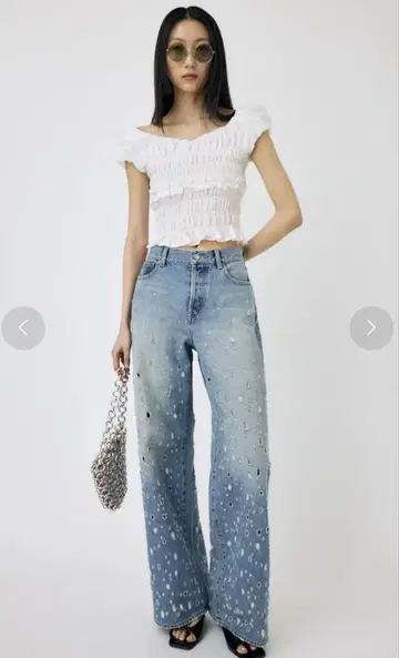 MOUSSY DESTROYED MIDRISE BAGGY 사이즈 2