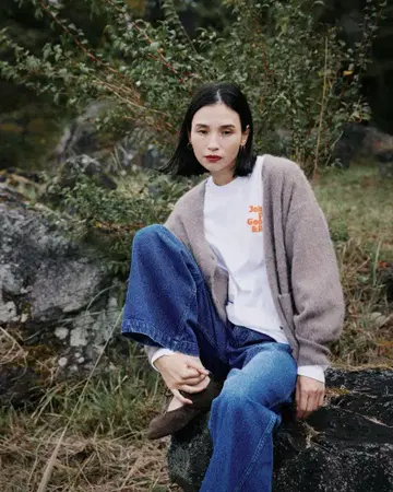 Freada 와이드 실루엣 치노 데님 팬츠