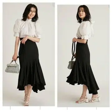 하이웨스트 헴 볼륨 스커트 SNIDEL