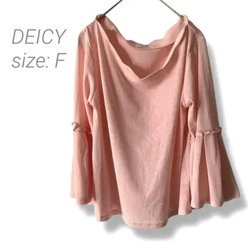 [ 데이씨 ] DEICY 시어 티셔츠 긴팔T 셔츠 플레어 슬리브 F 핑크