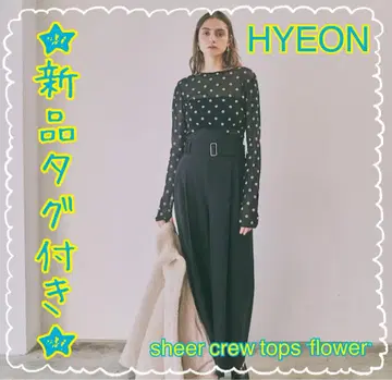 택 포함 새상품 헤 hyeon sheer crew tops flower