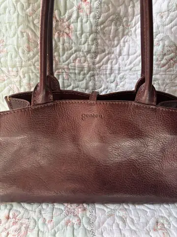 genten 브라운 가죽 토트백