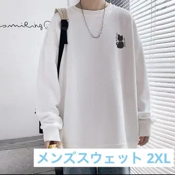 남성용 후드티 맨투맨 풀오버 트레이닝복 빅 실루엣 고양이