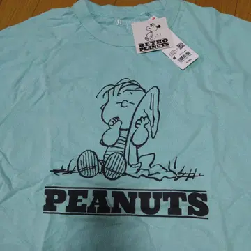 PEANUTS 스누피 라이너스 T셔츠 스카이블루