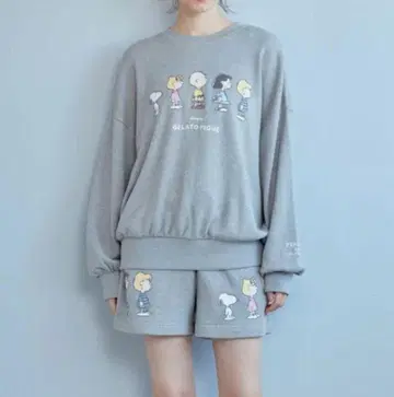 젤라또피케 x PEANUTS 쭈리 풀오버 숏팬츠 세트