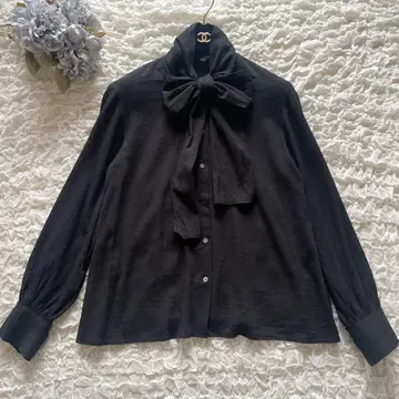 피그 런던 보타이 블라우스 빅 리본 블랙 프리 사이즈